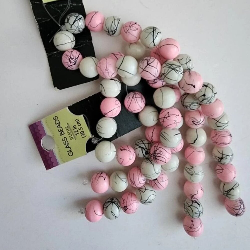 Multicolor Glass Bead Strands 10mm Beads, Jewelry Making, Destash
